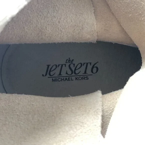 MICHAEL KORS ankle suede leather cut boot gold hardware buckle logo all season 8 - Picture 12 of 15